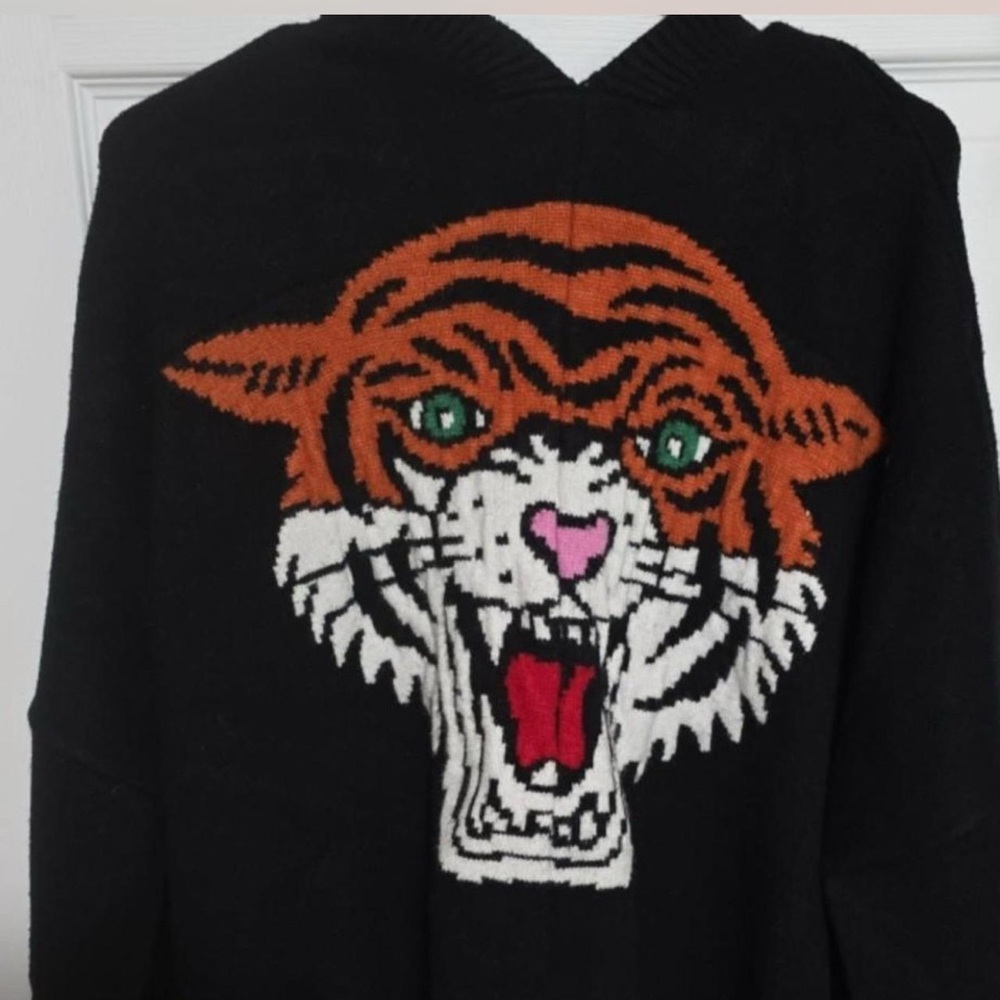 Dressed in LALA Black and Orange Tiger Cardigan